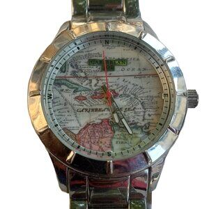 Caribbean Joe Men's Wrist Watch Vintage Regional Map